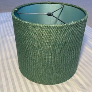 Hobby lobby teal green blue burlap lamp shade with silver